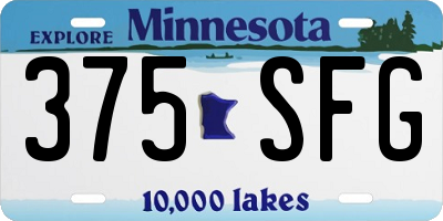MN license plate 375SFG
