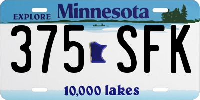 MN license plate 375SFK
