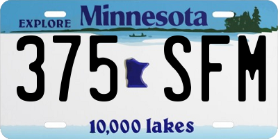 MN license plate 375SFM