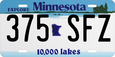 MN license plate 375SFZ