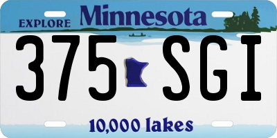 MN license plate 375SGI