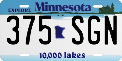 MN license plate 375SGN