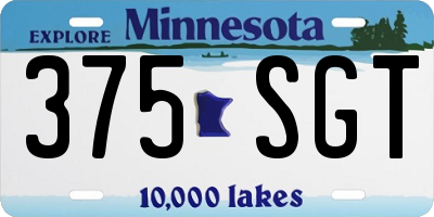 MN license plate 375SGT