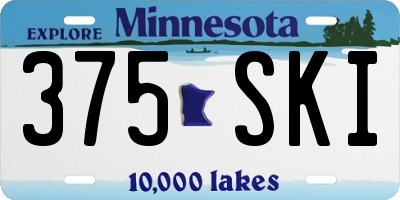 MN license plate 375SKI