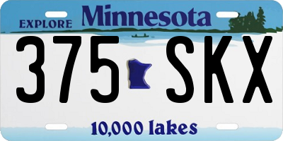 MN license plate 375SKX