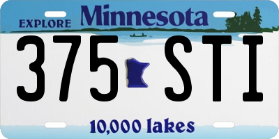 MN license plate 375STI