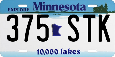 MN license plate 375STK