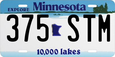 MN license plate 375STM