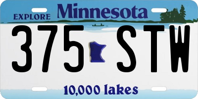 MN license plate 375STW