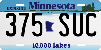 MN license plate 375SUC