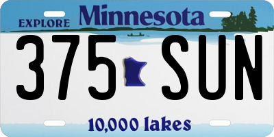 MN license plate 375SUN