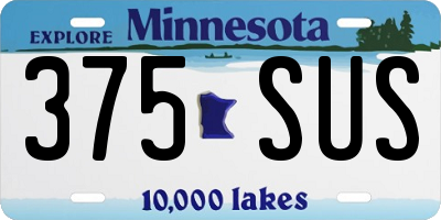MN license plate 375SUS