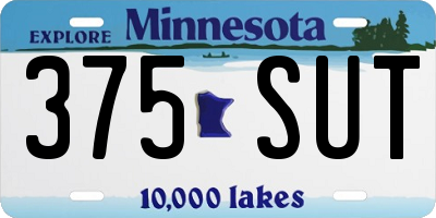 MN license plate 375SUT