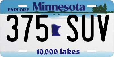 MN license plate 375SUV