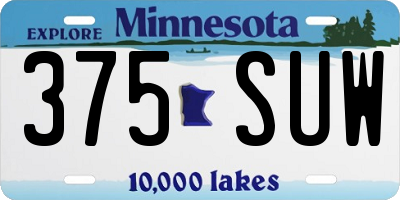 MN license plate 375SUW