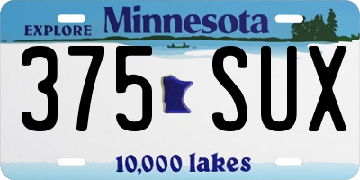 MN license plate 375SUX