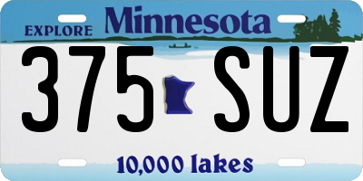 MN license plate 375SUZ