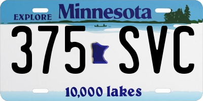 MN license plate 375SVC
