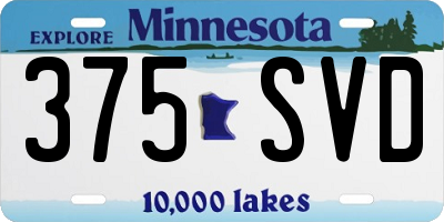 MN license plate 375SVD