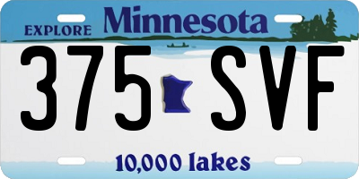 MN license plate 375SVF