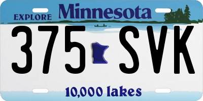 MN license plate 375SVK