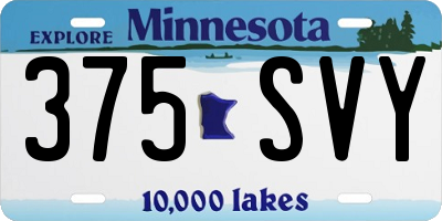 MN license plate 375SVY