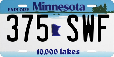 MN license plate 375SWF