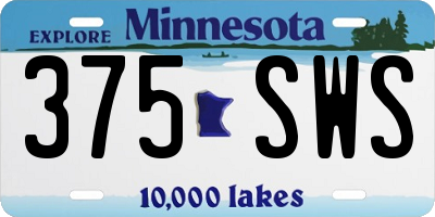 MN license plate 375SWS
