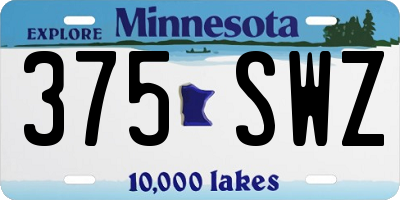 MN license plate 375SWZ