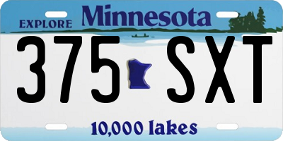 MN license plate 375SXT