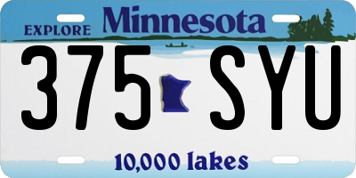 MN license plate 375SYU