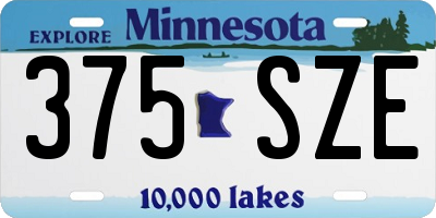 MN license plate 375SZE