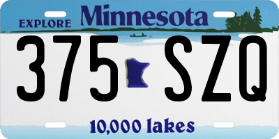 MN license plate 375SZQ