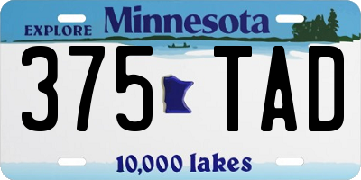 MN license plate 375TAD