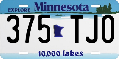 MN license plate 375TJO