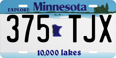 MN license plate 375TJX