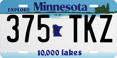 MN license plate 375TKZ