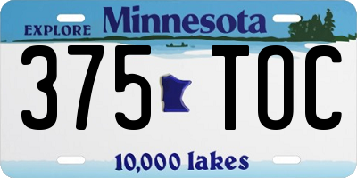 MN license plate 375TOC