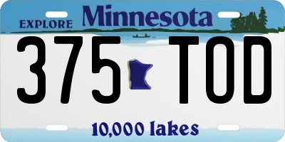 MN license plate 375TOD