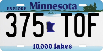 MN license plate 375TOF