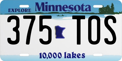 MN license plate 375TOS