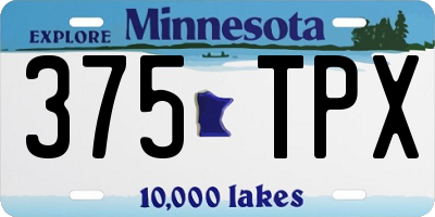 MN license plate 375TPX