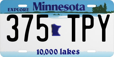 MN license plate 375TPY