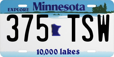 MN license plate 375TSW