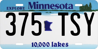 MN license plate 375TSY