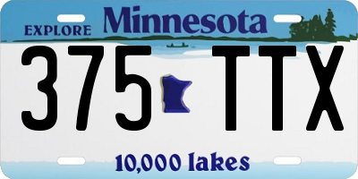 MN license plate 375TTX