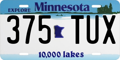 MN license plate 375TUX