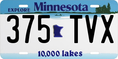 MN license plate 375TVX