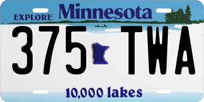 MN license plate 375TWA