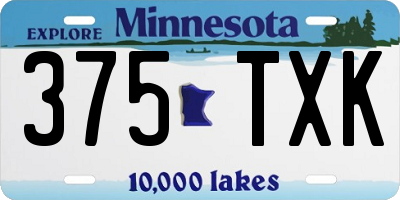 MN license plate 375TXK